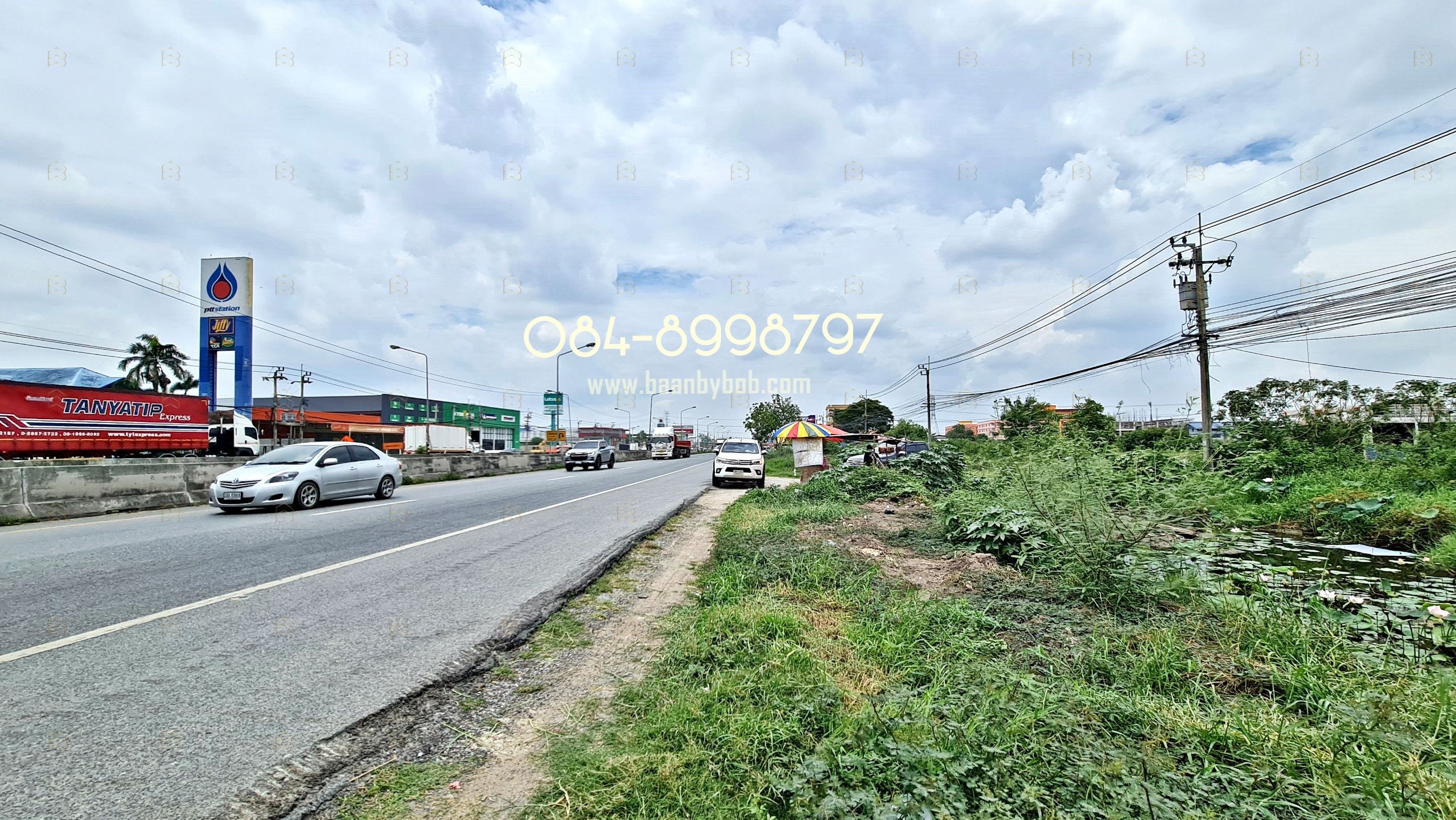 ขายที่ดินติดถนนใหญ่ 340 บางบัวทอง-สุพรรณบุรี 5-3-91 ไร่ หน้ากว้าง 142 ม. ผังสีม่วง ทำเลทอง - Image 4