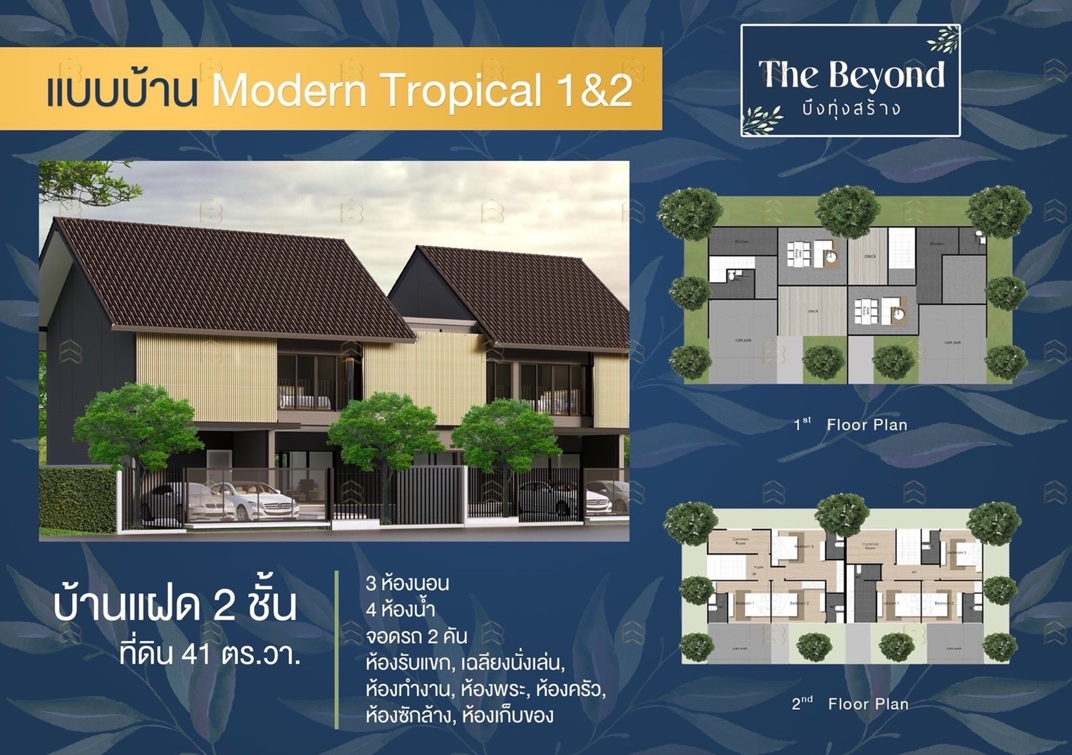 ขายบ้านเดี่ยว-บ้านแฝดใหม่ The Beyond บึงทุ่งสร้าง ขอนแก่น สไตล์ Modern Tropical เริ่ม 5.37 ลบ. - Image 2