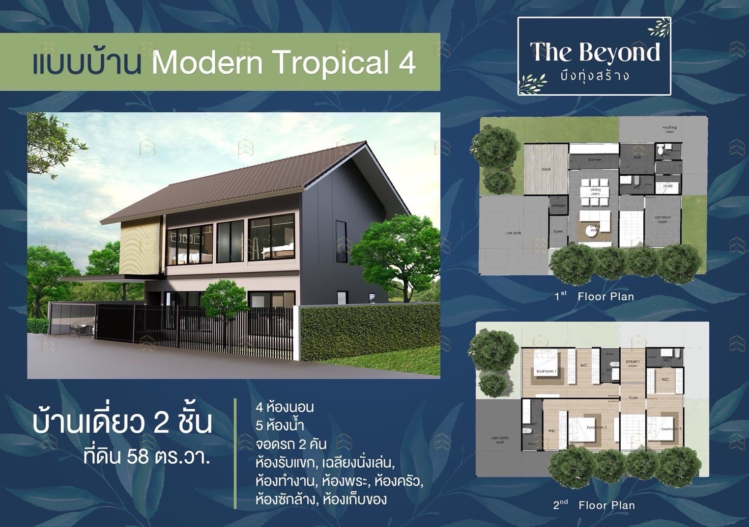 ขายบ้านเดี่ยว-บ้านแฝดใหม่ The Beyond บึงทุ่งสร้าง ขอนแก่น สไตล์ Modern Tropical เริ่ม 5.37 ลบ. - Image 3